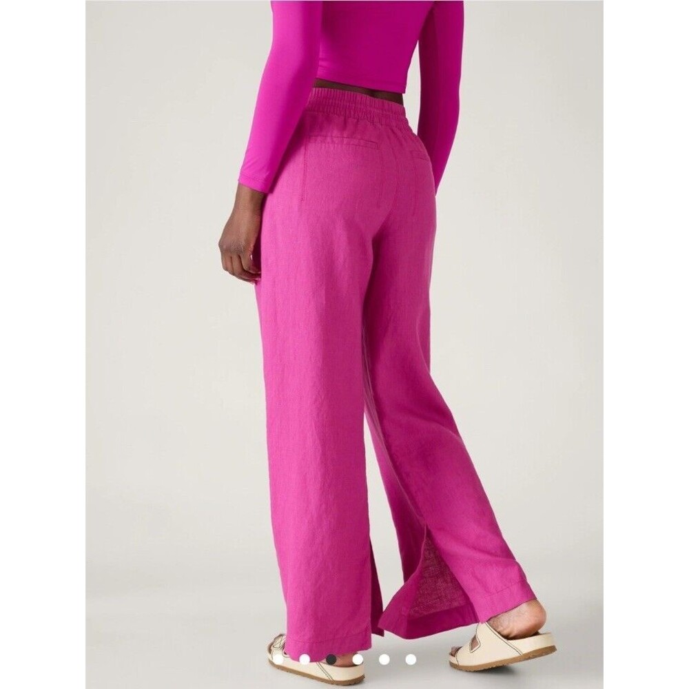 Athleta Retreat Wide Leg Linen Pants Pink Travel Women’s Size 3X NWT’s - Picture 4 of 15